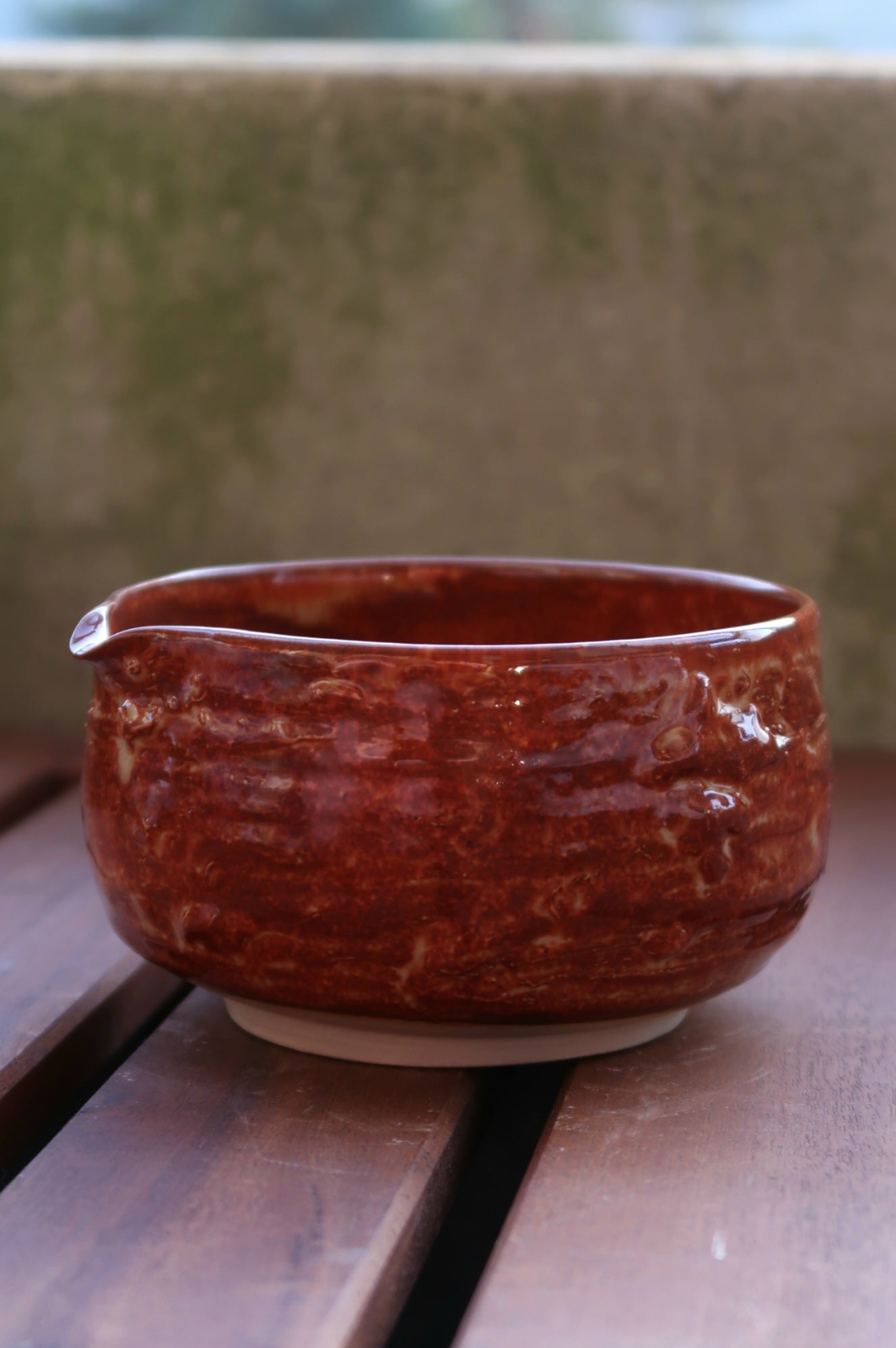 Large red copper Matcha Bowl