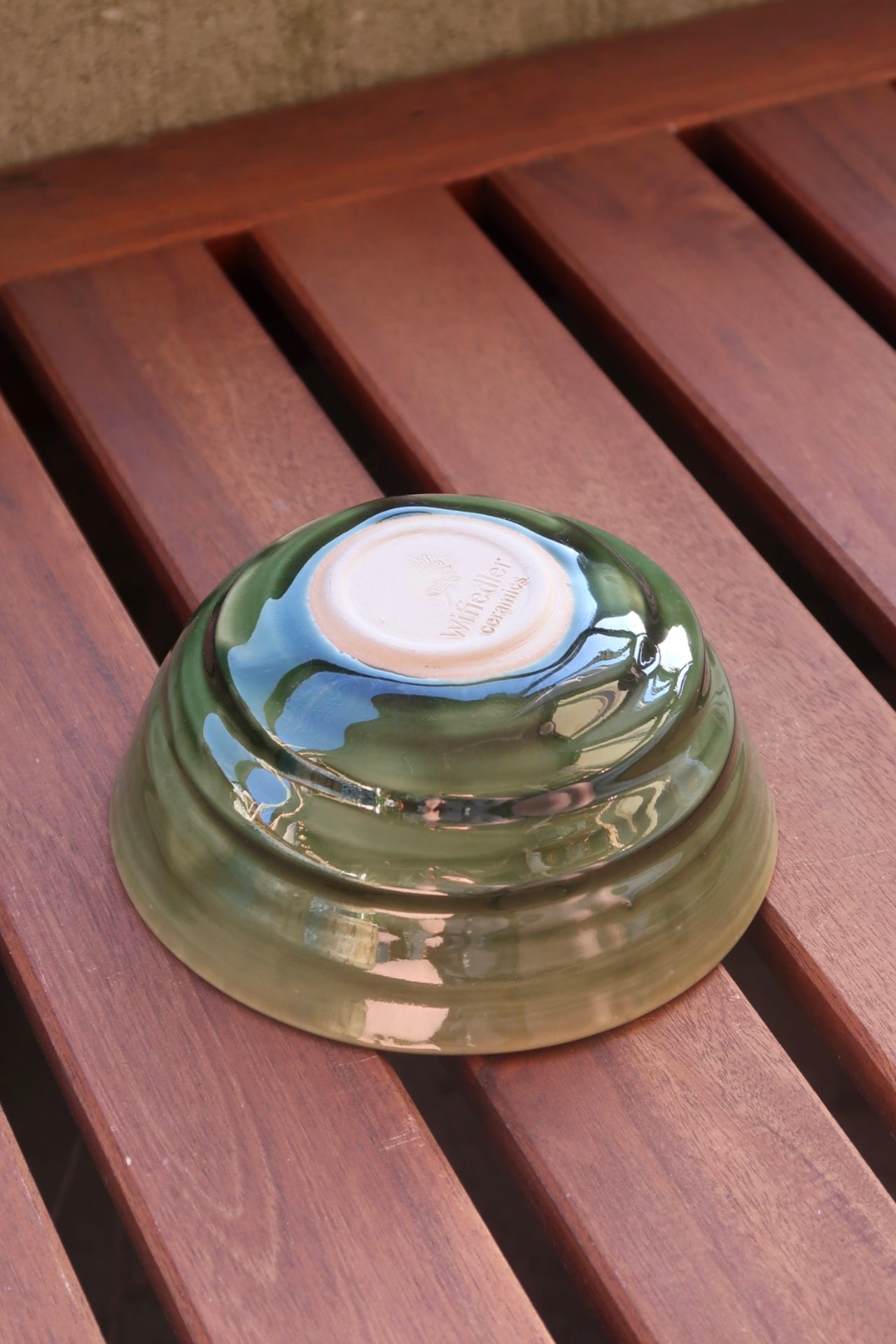 Wavy Bowls in Birch, dark green & brown