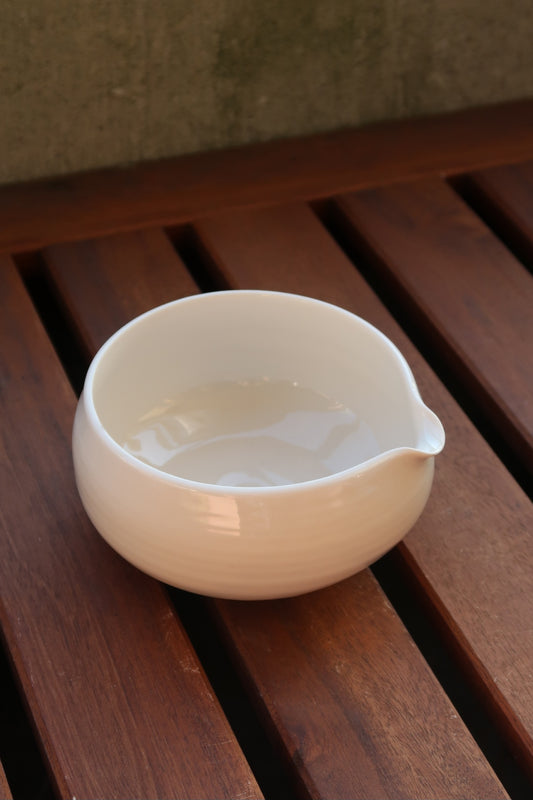 White porcelain matcha bowl