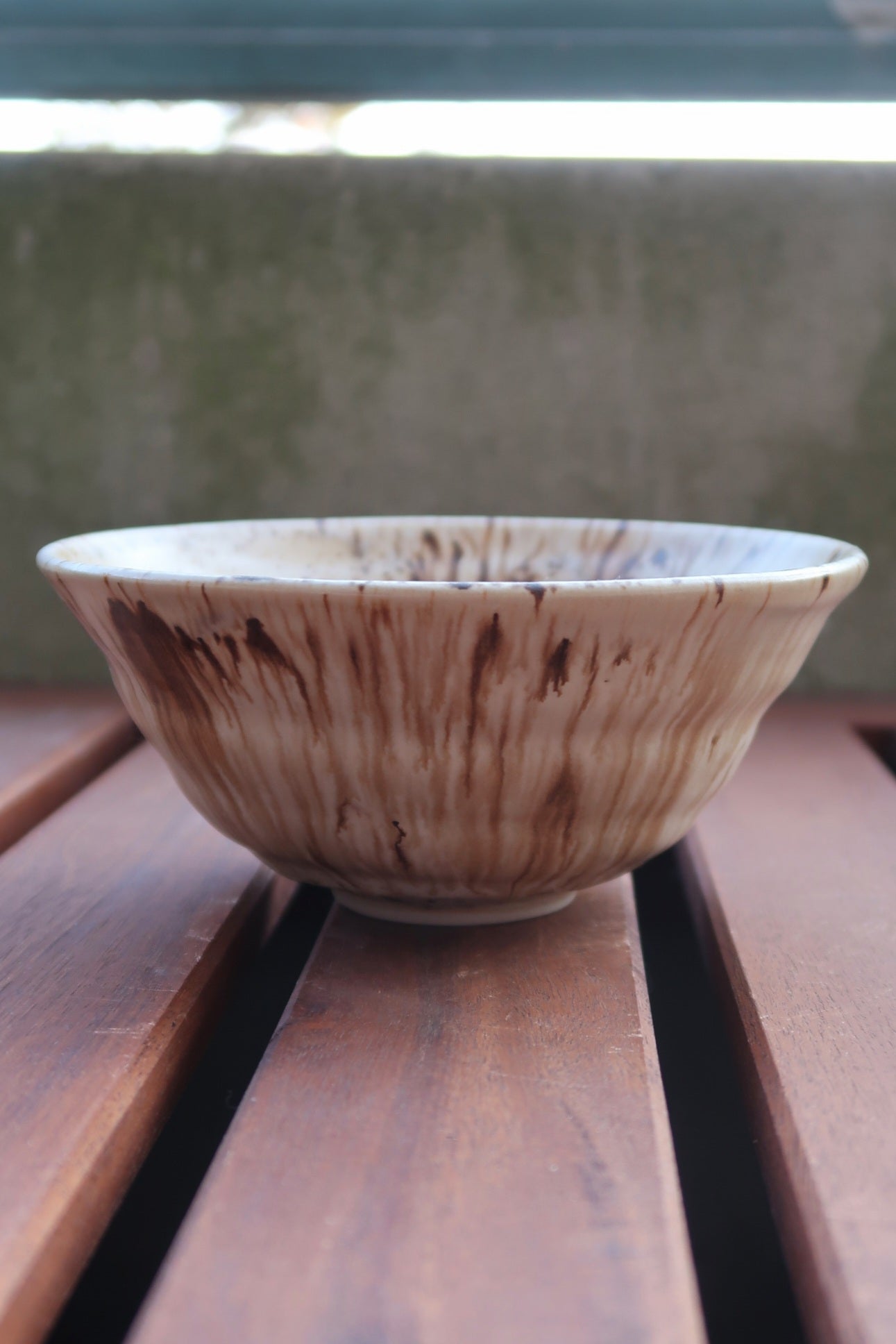 Wavy Bowls in Birch, dark green & brown