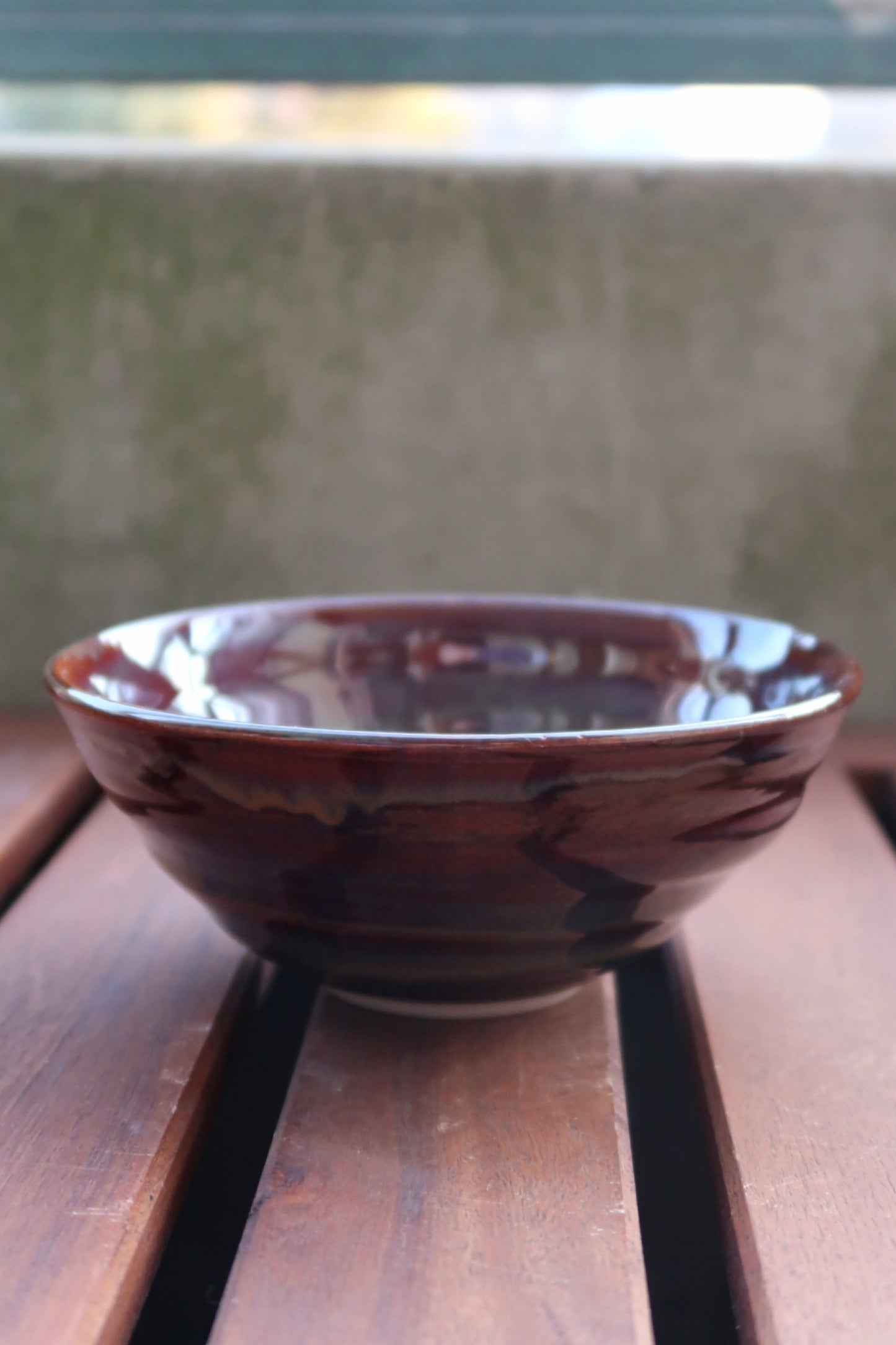 Wavy Bowls in Birch, dark green & brown